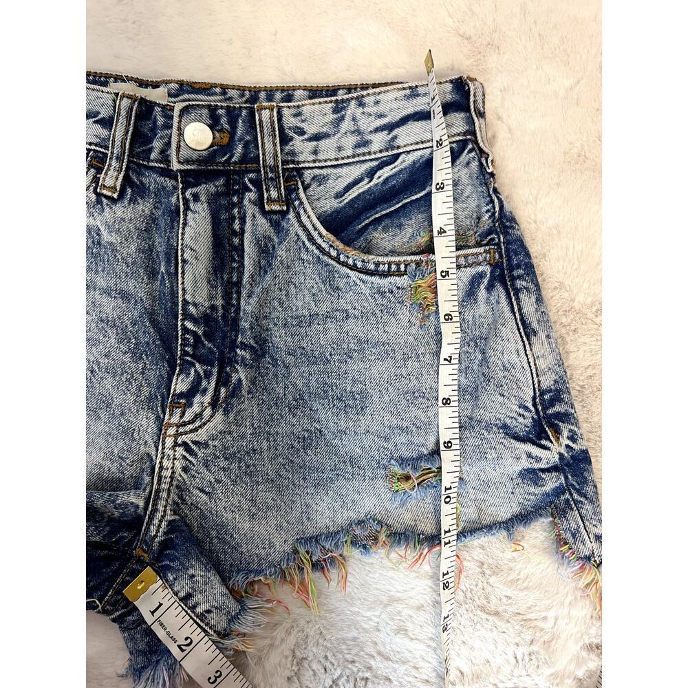 Anthropologie Pilcro Denim Fringe Distressed Cheeky Shorts - Picture 6 of 8